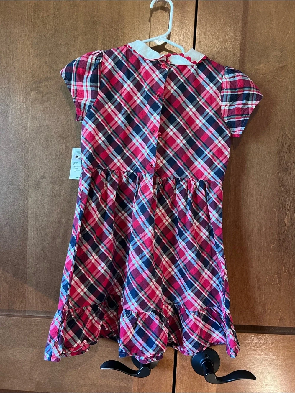 Gymboree Pink Plaid Dress with Navy and White Accents